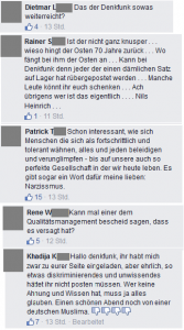 Collage kritischer Posts von Facebook Denkfunk Thread Nils Heinrich 31.10.2015